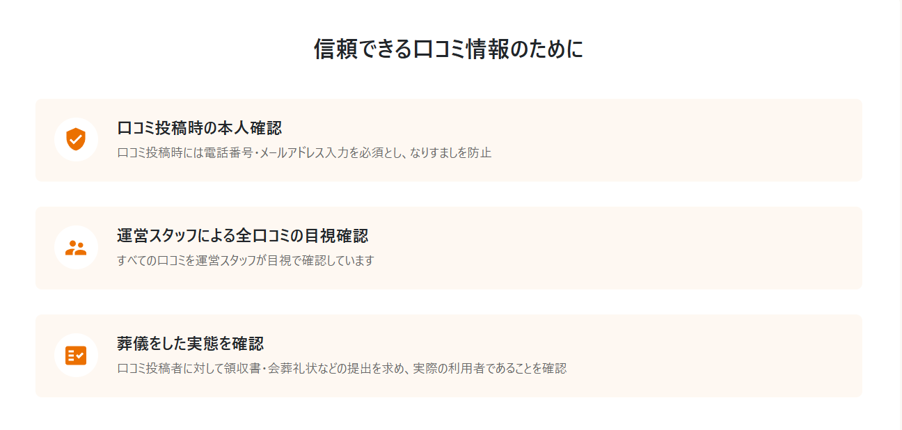 「葬儀の口コミ」の口コミの特徴